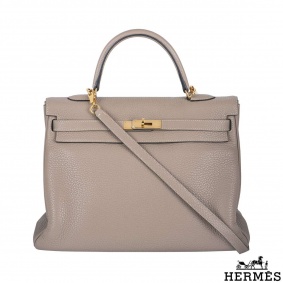 Herms Gris Tourterelle 35cm Kelly Bag